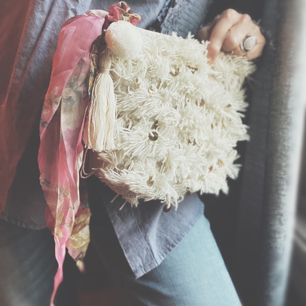 Artisan Lanie Canvas Clutch - Fringe & Sequins + Scarf HOSTPICK 🌵